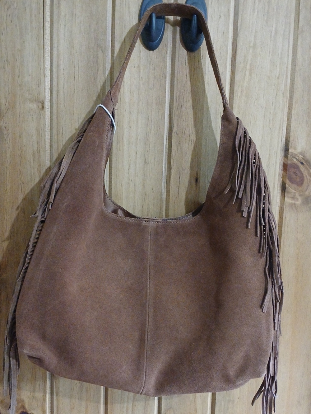 Haute Hippie Style Suede Fringed Shoulder Bag Purse - Picture 3 of 8